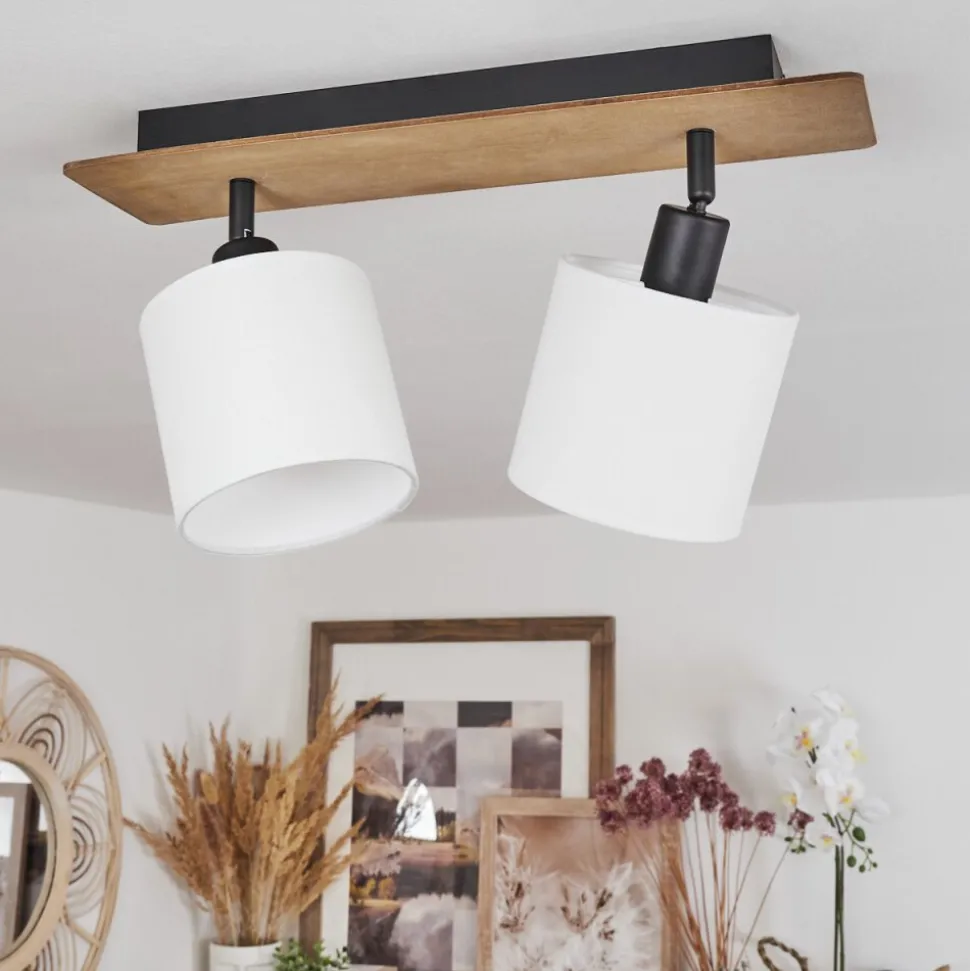 Plafonnieralsen Bois Fonce, Noir, 2 Lumieres