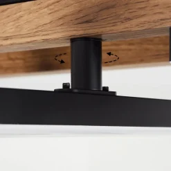 Plafonnierayajasco Led Brun, Couleur Bois, Noir, 1 Lumiere