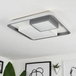Plafonniercasqueira Led Gris, Blanc, 1 Lumiere