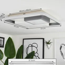 Plafonniercasqueira Led Gris, Blanc, 1 Lumiere