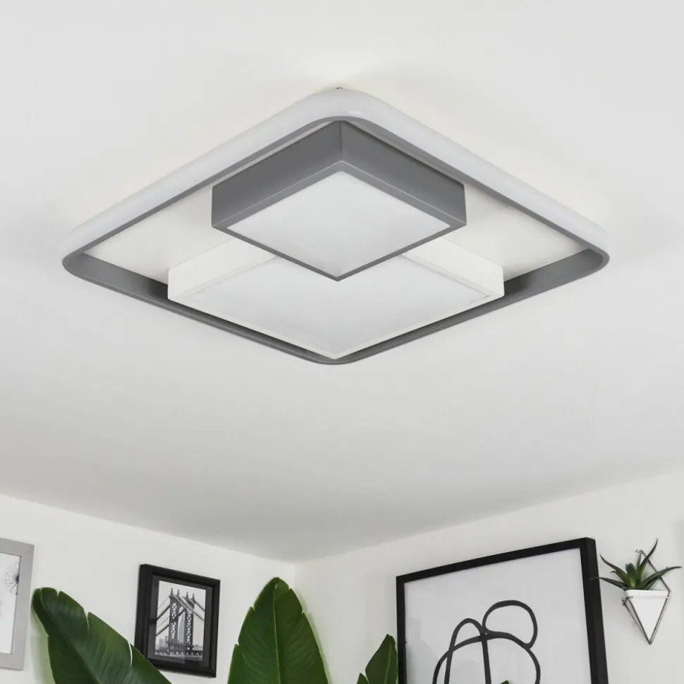 Plafonniercasqueira Led Gris, Blanc, 1 Lumiere