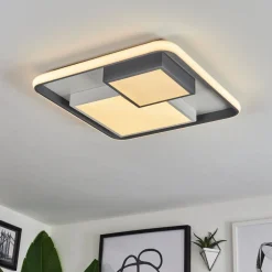 Plafonniercasqueira Led Gris, Blanc, 1 Lumiere