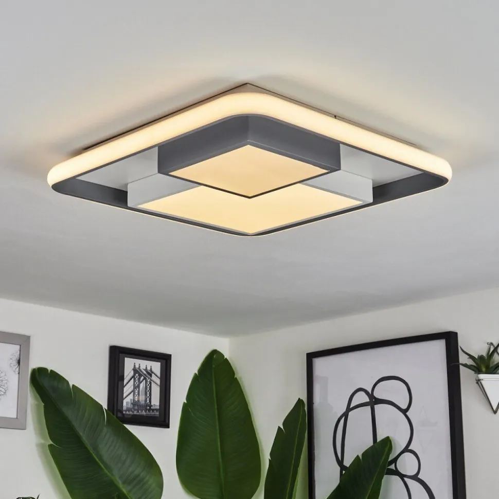 Plafonniercasqueira Led Gris, Blanc, 1 Lumiere