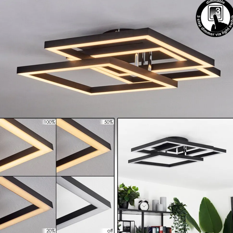 Plafonniercavareno Led Noir, 1 Lumiere