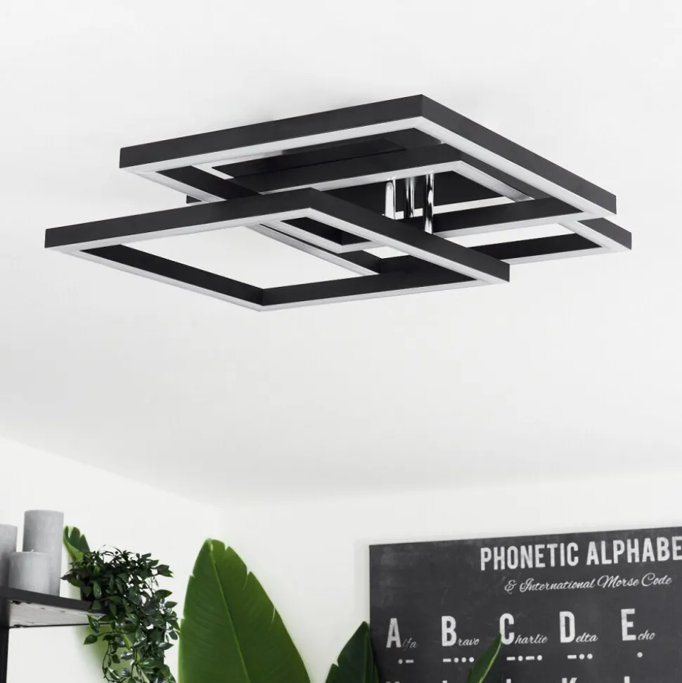 Plafonniercavareno Led Noir, 1 Lumiere