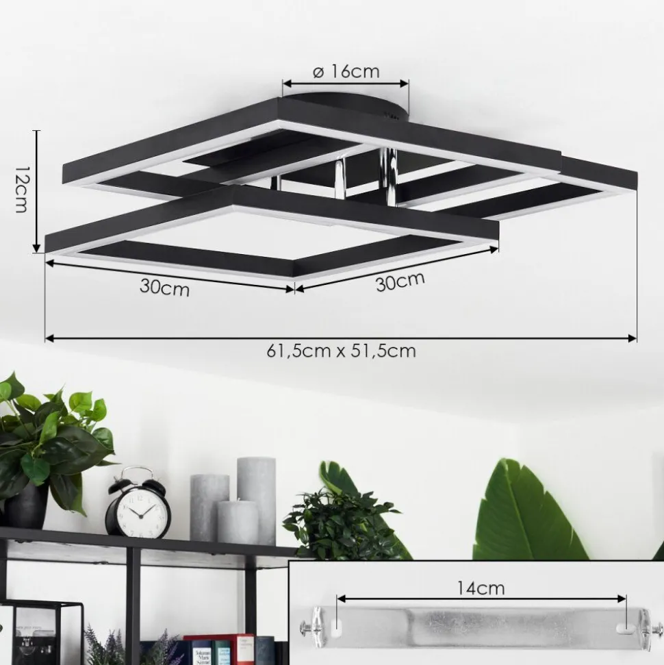 Plafonniercavareno Led Noir, 1 Lumiere