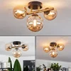 Plafonnierchehalis Led Laiton, Noir, 3 Lumieres