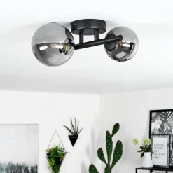 Plafonnierchehalis Led Noir, 2 Lumieres