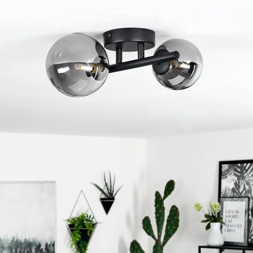 Plafonnierchehalis Led Noir, 2 Lumieres