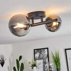 Plafonnierchehalis Led Noir, 2 Lumieres