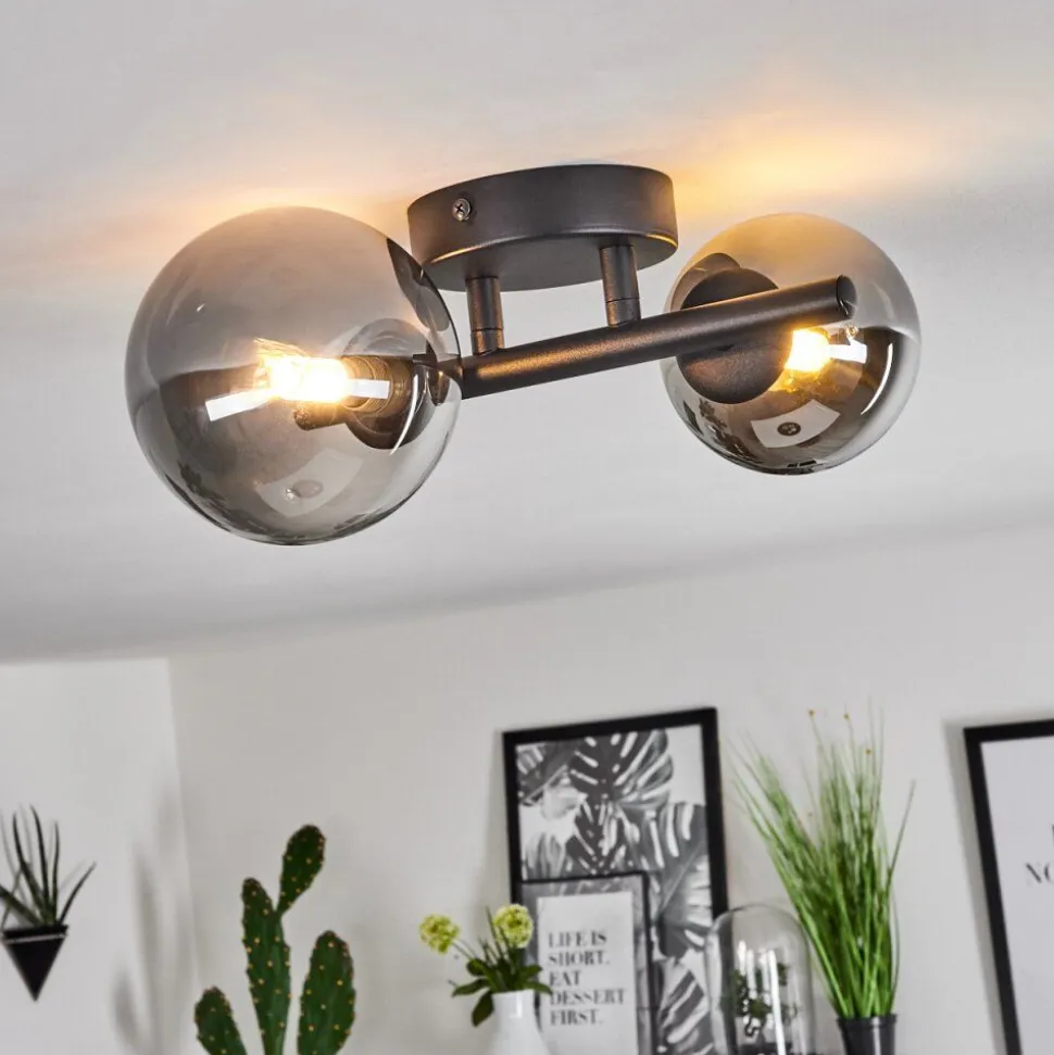 Plafonnierchehalis Led Noir, 2 Lumieres