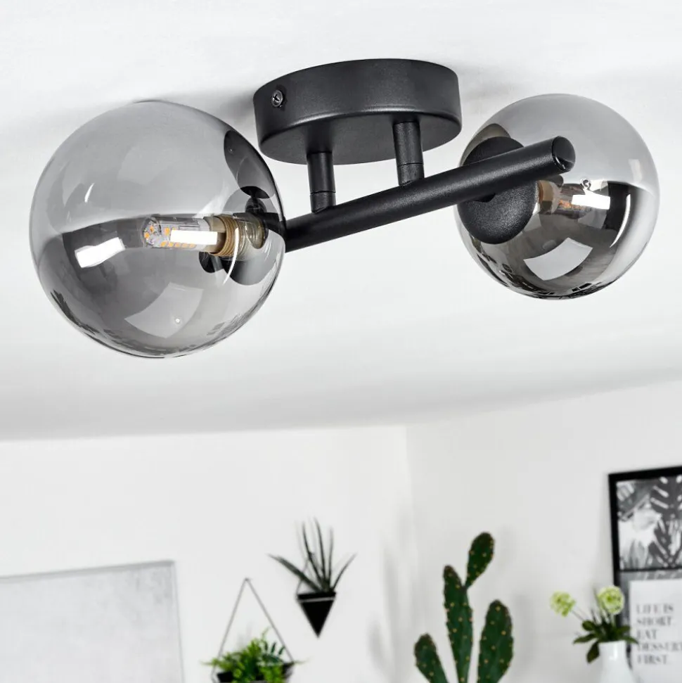 Plafonnierchehalis Led Noir, 2 Lumieres