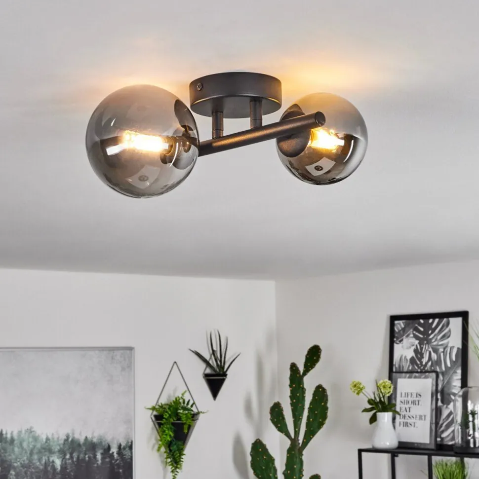 Plafonnierchehalis Led Noir, 2 Lumieres