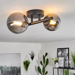 Plafonnierchehalis Led Noir, 2 Lumieres