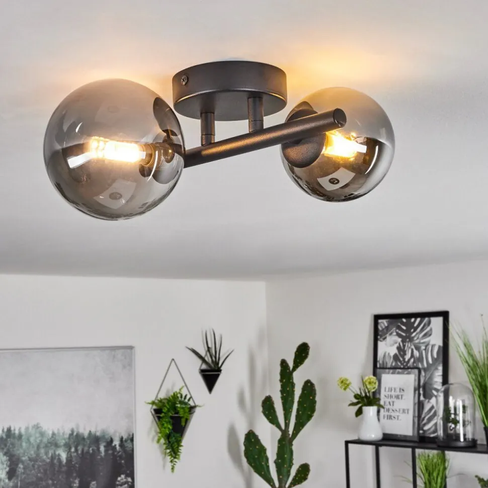 Plafonnierchehalis Led Noir, 2 Lumieres