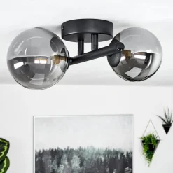 Plafonnierchehalis Led Noir, 2 Lumieres
