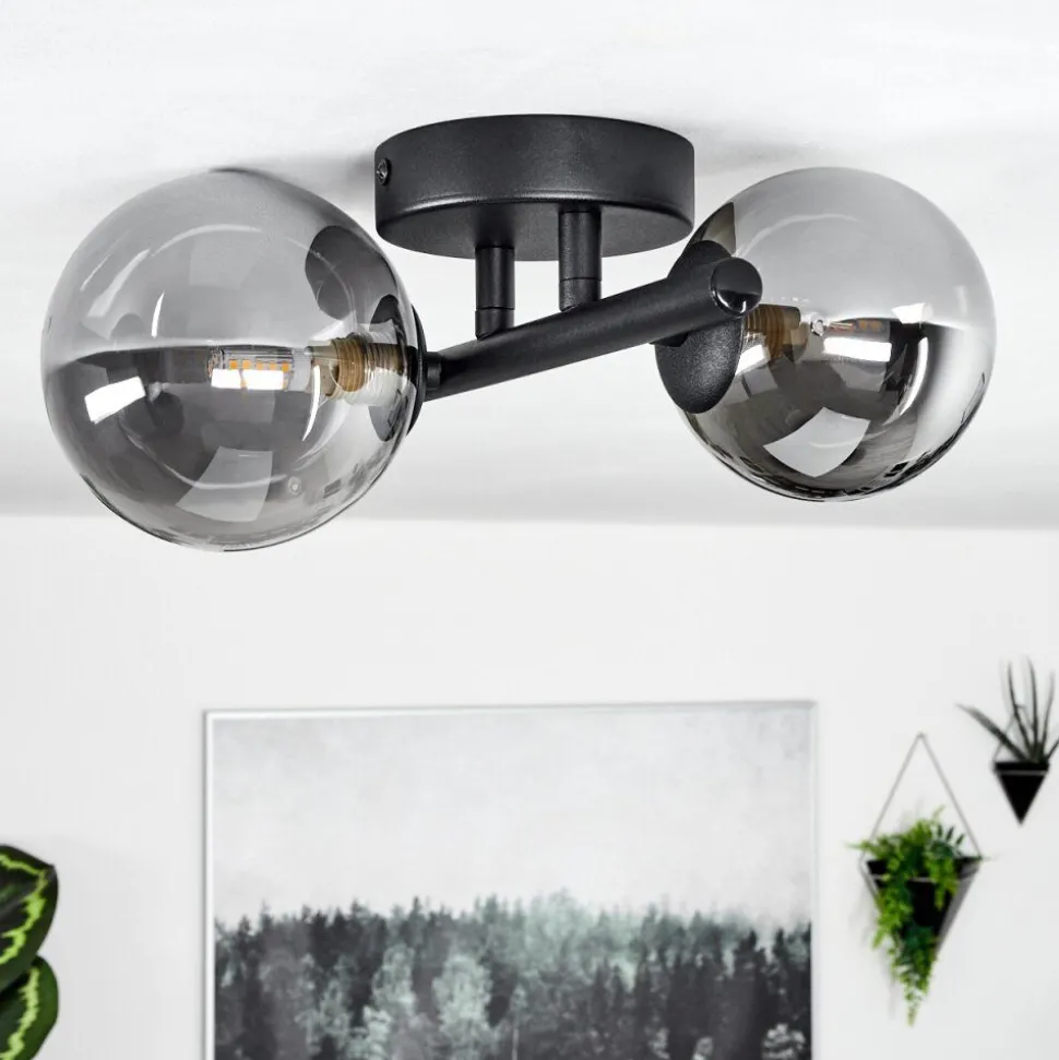 Plafonnierchehalis Led Noir, 2 Lumieres