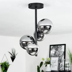 Plafonnierchehalis Noir, 4 Lumieres