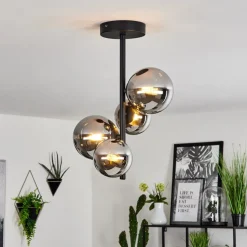 Plafonnierchehalis Noir, 4 Lumieres