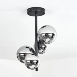 Plafonnierchehalis Noir, 4 Lumieres