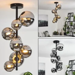 Plafonnierchehalis Noir, 8 Lumieres