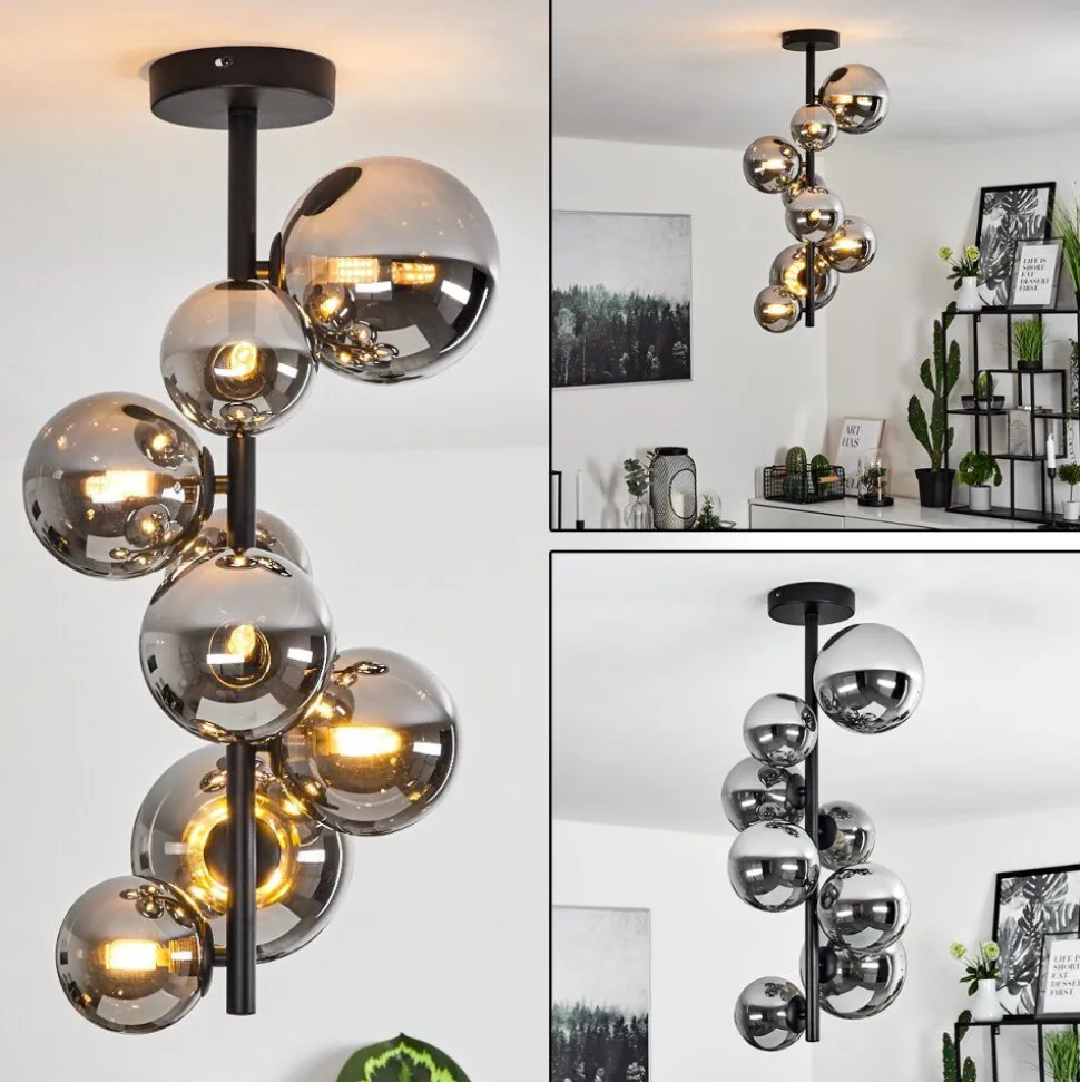 Plafonnierchehalis Noir, 8 Lumieres