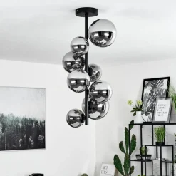 Plafonnierchehalis Noir, 8 Lumieres