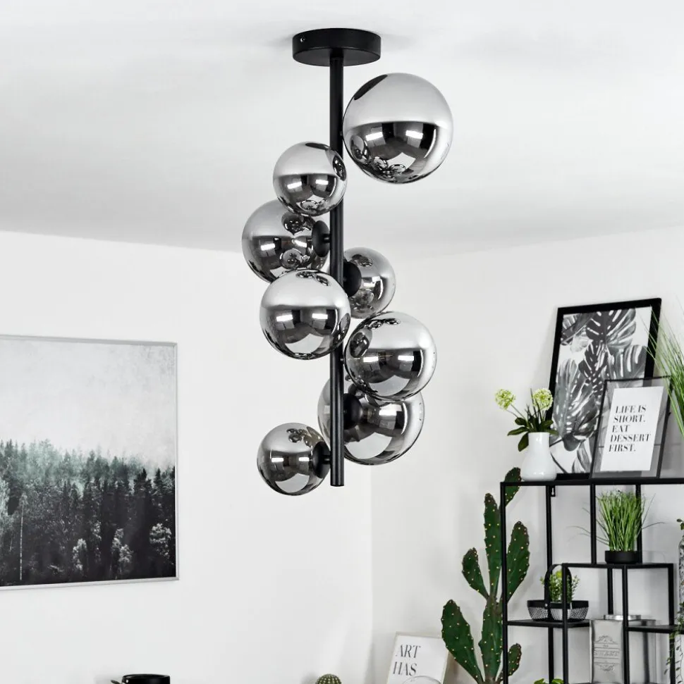 Plafonnierchehalis Noir, 8 Lumieres