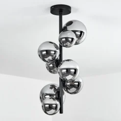 Plafonnierchehalis Noir, 8 Lumieres