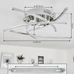 Plafonniercross Led Chrome, 5 Lumieres