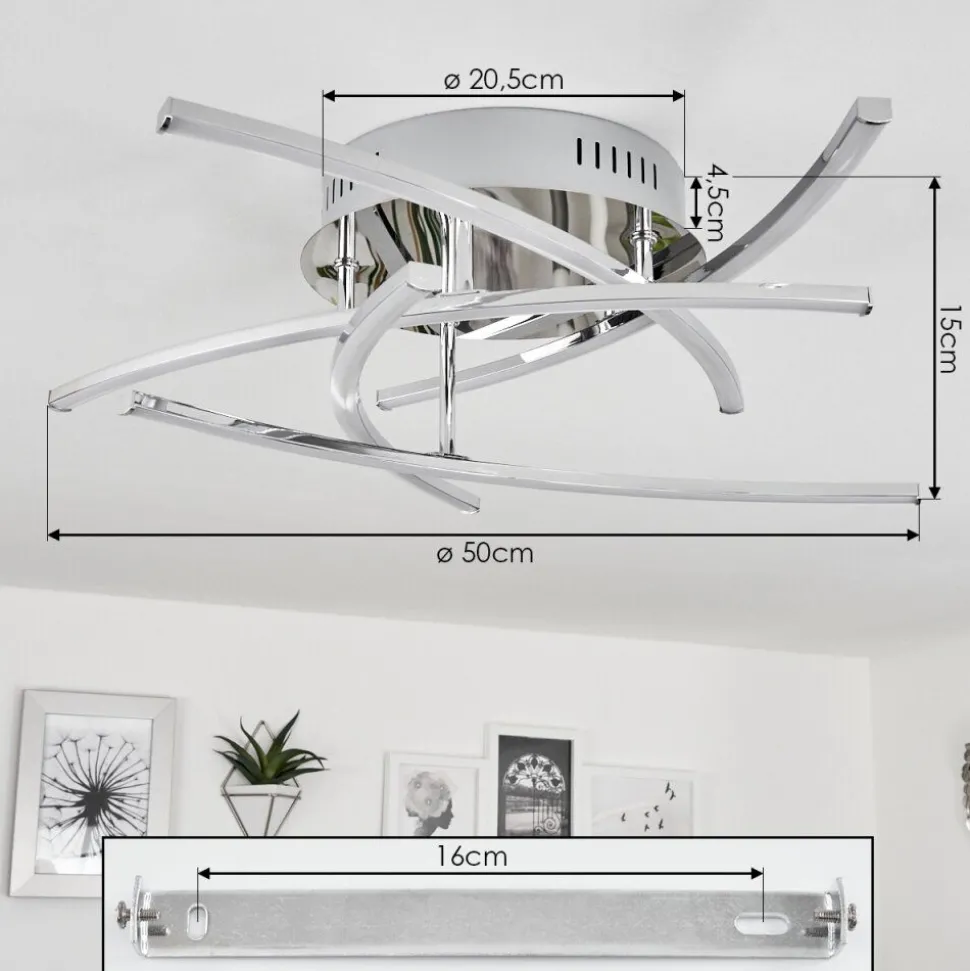Plafonniercross Led Chrome, 5 Lumieres