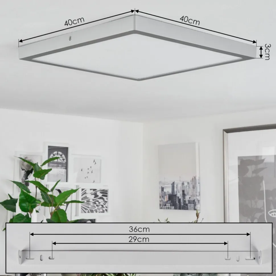 Plafonnierfinsrud Led Argente, 1 Lumiere