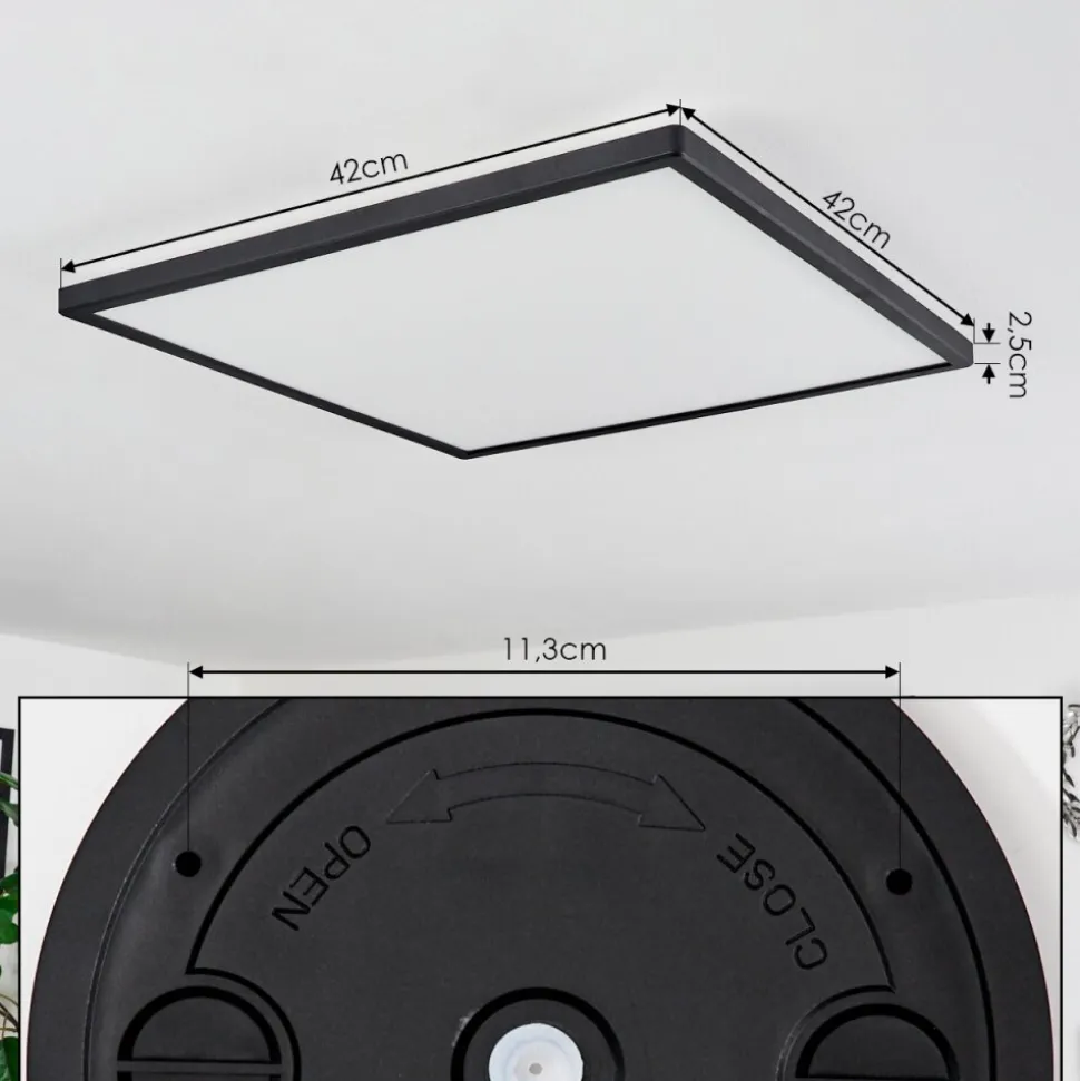 Plafonnierfolgares Led Noir, 1 Lumiere