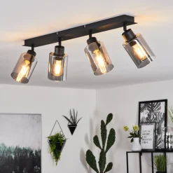 Plafonnierhunouri Noir, 4 Lumieres