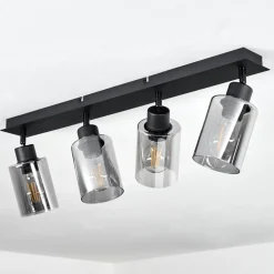 Plafonnierhunouri Noir, 4 Lumieres