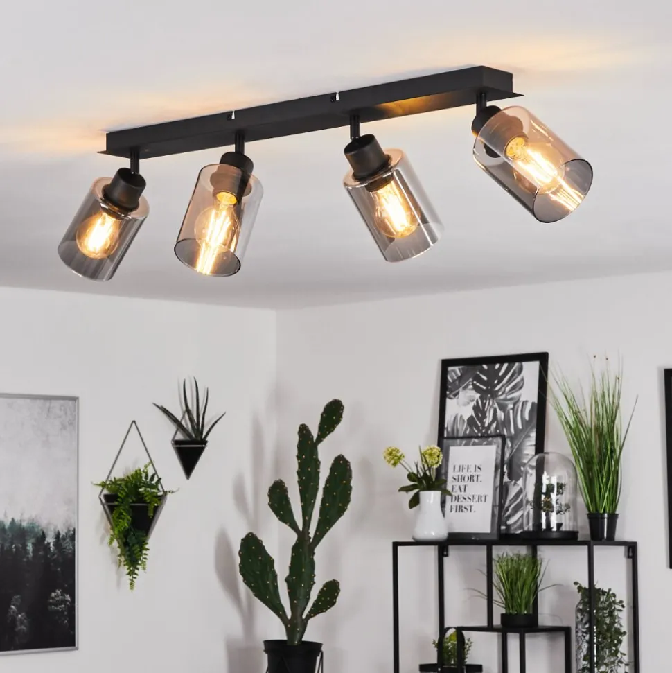 Plafonnierhunouri Noir, 4 Lumieres
