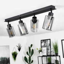 Plafonnierhunouri Noir, 4 Lumieres