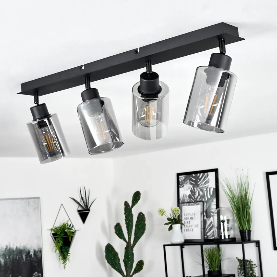 Plafonnierhunouri Noir, 4 Lumieres