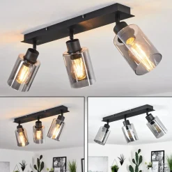 Plafonnierhunouri Noir, 3 Lumieres