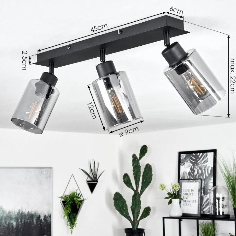 Plafonnierhunouri Noir, 3 Lumieres