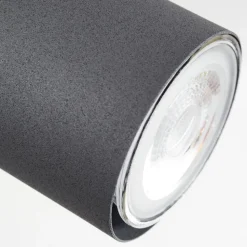 Plafonnierjavel Anthracite, Couleur Bois, 5 Lumieres
