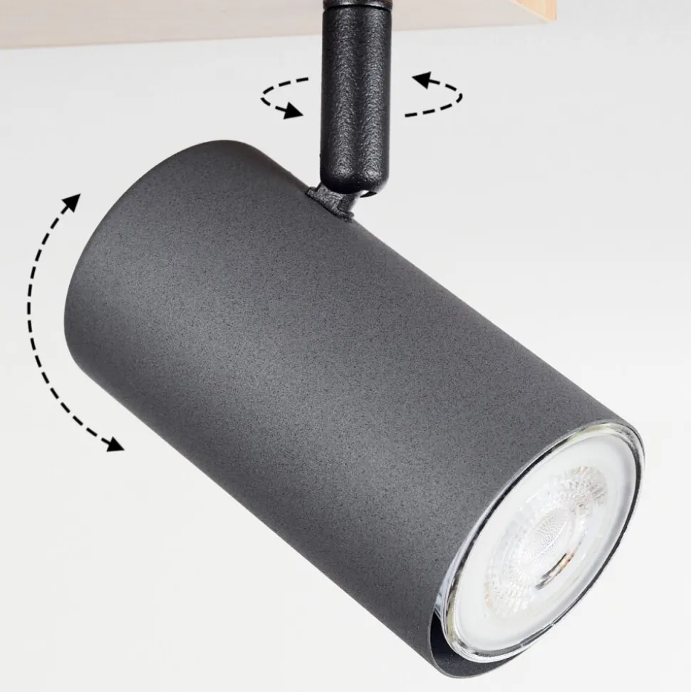 Plafonnierjavel Brun, Gris, Couleur Bois, 6 Lumieres