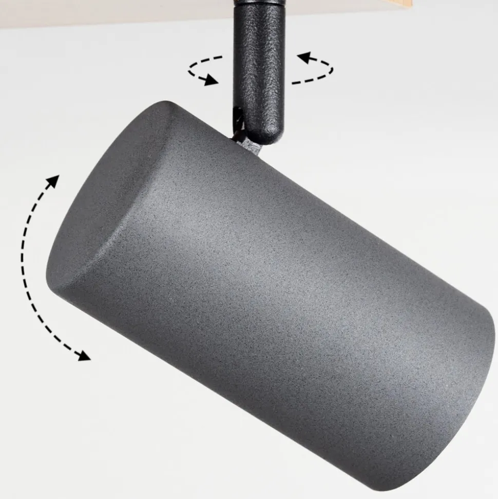 Plafonnierjavel Brun, Gris, Couleur Bois, 6 Lumieres