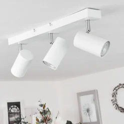 Plafonnierjavel Chrome, Blanc, 3 Lumieres