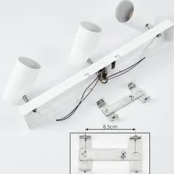 Plafonnierjavel Chrome, Blanc, 3 Lumieres