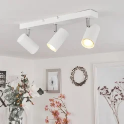 Plafonnierjavel Chrome, Blanc, 3 Lumieres
