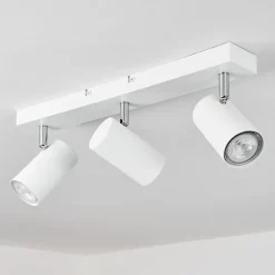 Plafonnierjavel Chrome, Blanc, 3 Lumieres