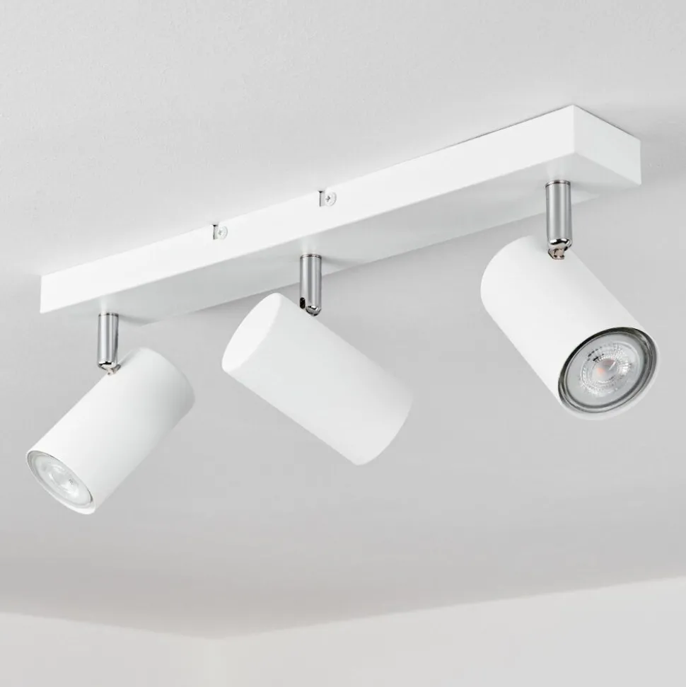 Plafonnierjavel Chrome, Blanc, 3 Lumieres