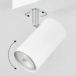 Plafonnierjavel Chrome, Blanc, 4 Lumieres