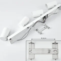 Plafonnierjavel Chrome, Blanc, 4 Lumieres